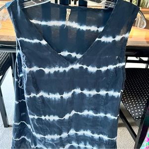 Tye dyed tank top with pleated back